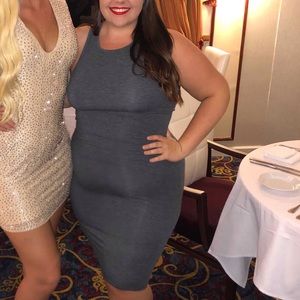 Grey tank top body con dress